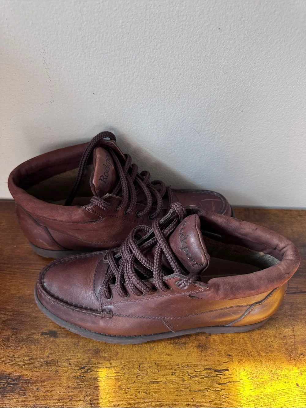 Vintage Rockport Gore-Tex Leather Moc Toe Chukka Boots Size 7M‎ Made in Portugal
